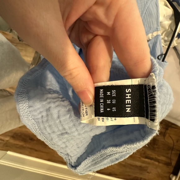 SHEIN Sky Blue linen Top - Picture 2 of 3